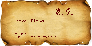 Mérai Ilona névjegykártya